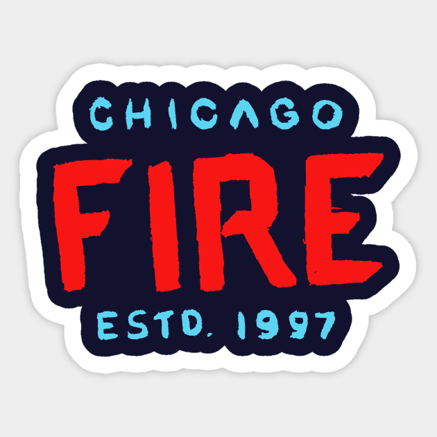 Chicago Fireeee F.C 04 Sticker by Very Simple Graph